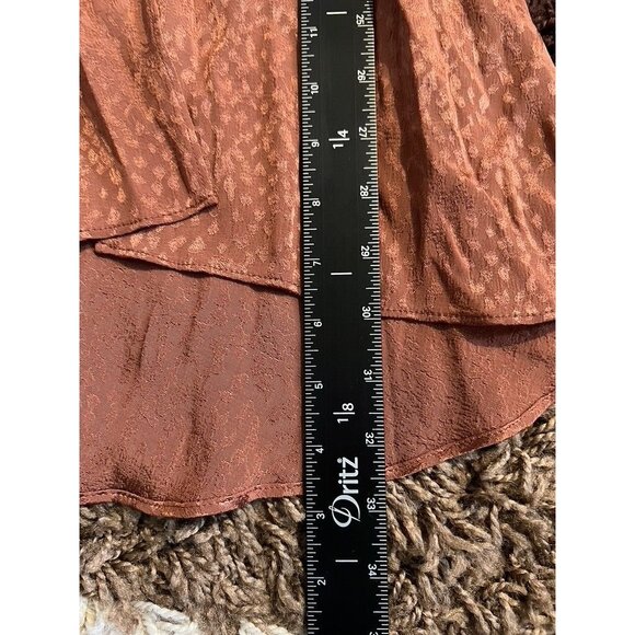 MADEWELL Midi Skirt Women 2 Flounce Hem Cheetah Jacquard Brown ND132 - Picture 10 of 11